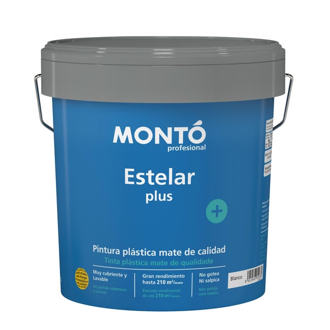 PINTURA PLASTICA BLANCA MATE 15L ESTELAR - 1