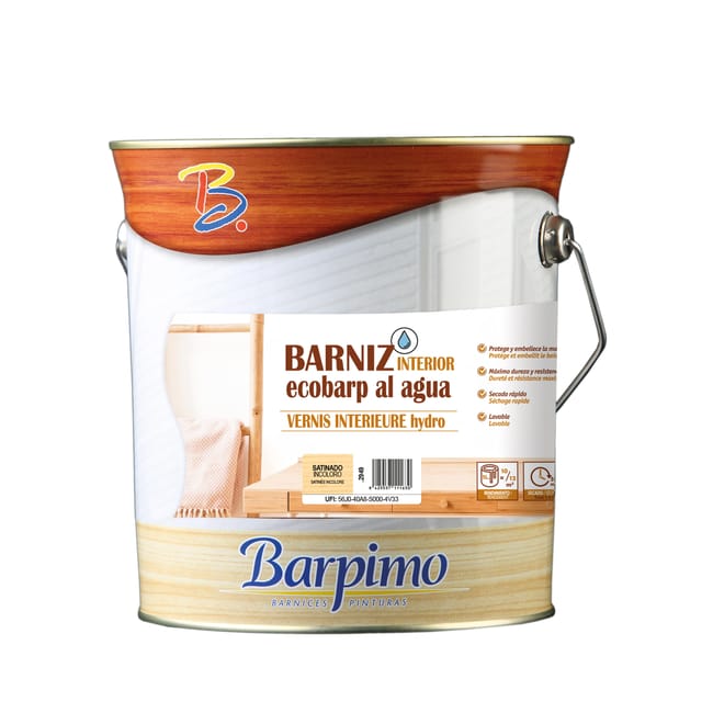 BARNIZ ACRíLICO SATINADO ECOBARP 4L INCOLORO - 1