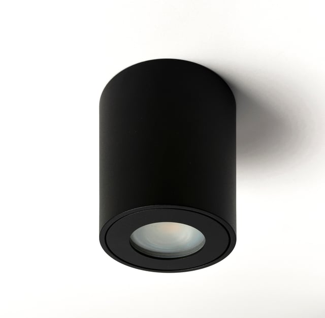 ARO DE SUPERFICIE BAJO CIRCULAR FIJO IP44 NEGRO GU10