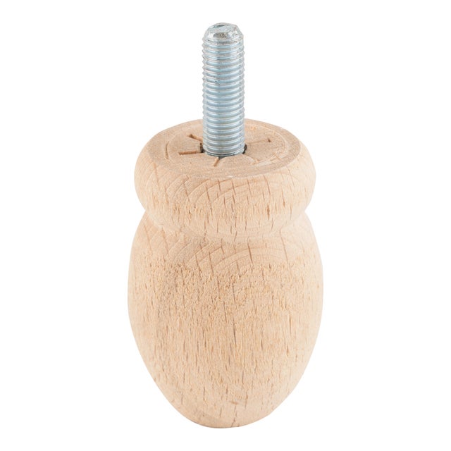 PATA MUEBLE MADERA REDONDA 55MM 36MM HAYA. 