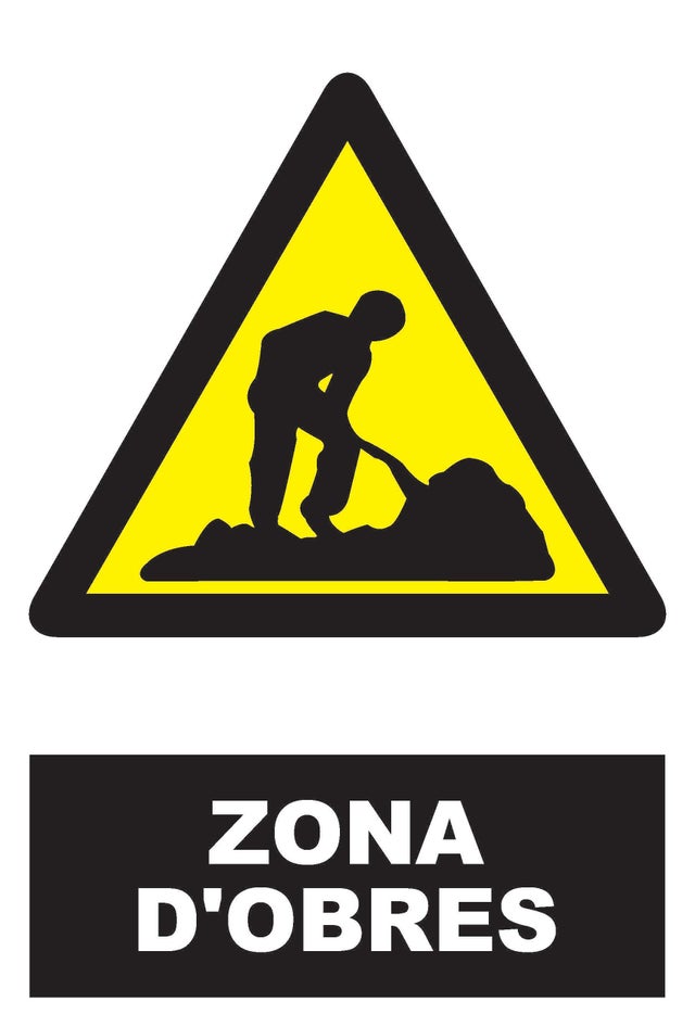 SEÑAL RECTANGULAR ZONA DE OBRA 1UD