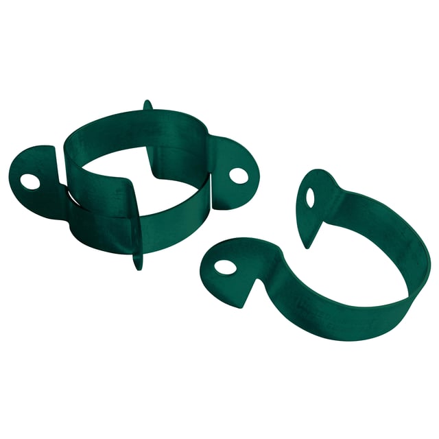 ABRAZADERA PARA POSTE REDONDO VERDE 4 UDS