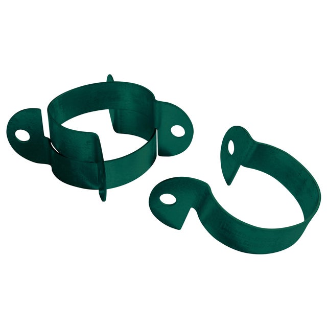 ABRAZADERA PARA POSTE REDONDO VERDE 4 UDS