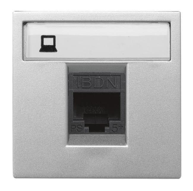 TOMA RED RJ45 CON TAPA SERIE ZENIT PLATA - 1