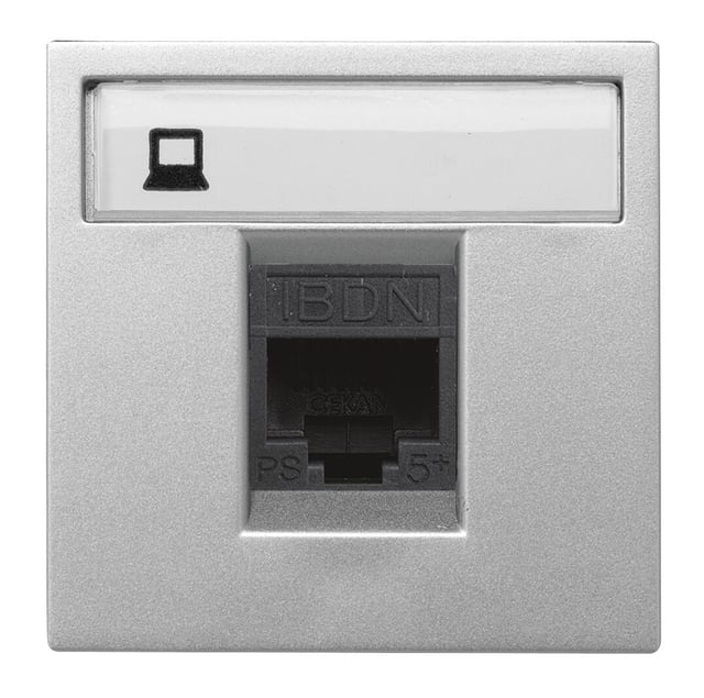 TOMA RED RJ45 CON TAPA SERIE ZENIT PLATA