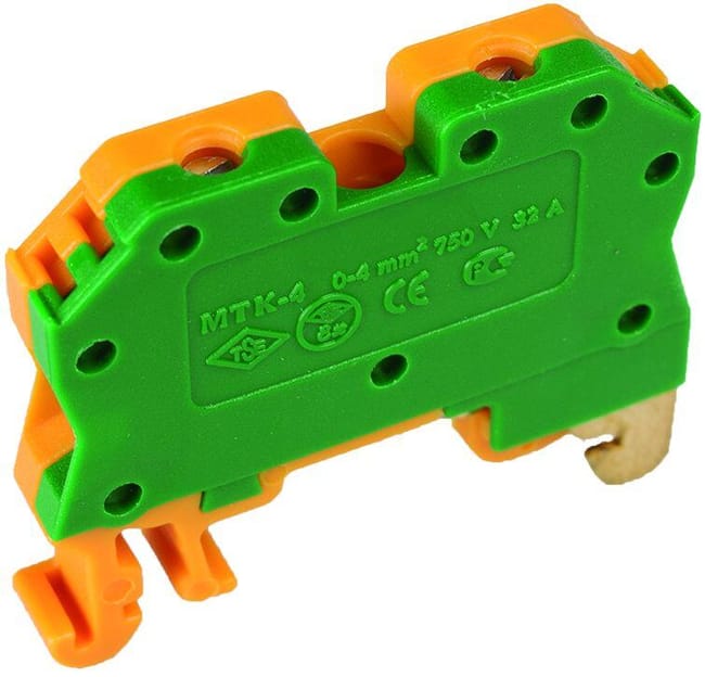 BORNA CARRIL DIN VERDE/AMARILLO 4 MM2 - 1