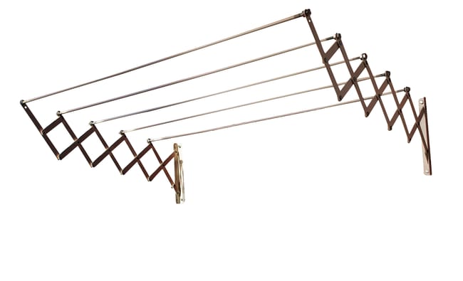 TENDEDERO DE ROPA EXTENSIBLE PLEGABLE DE PARED EXTERIOR E INTERIOR 120CM - 1