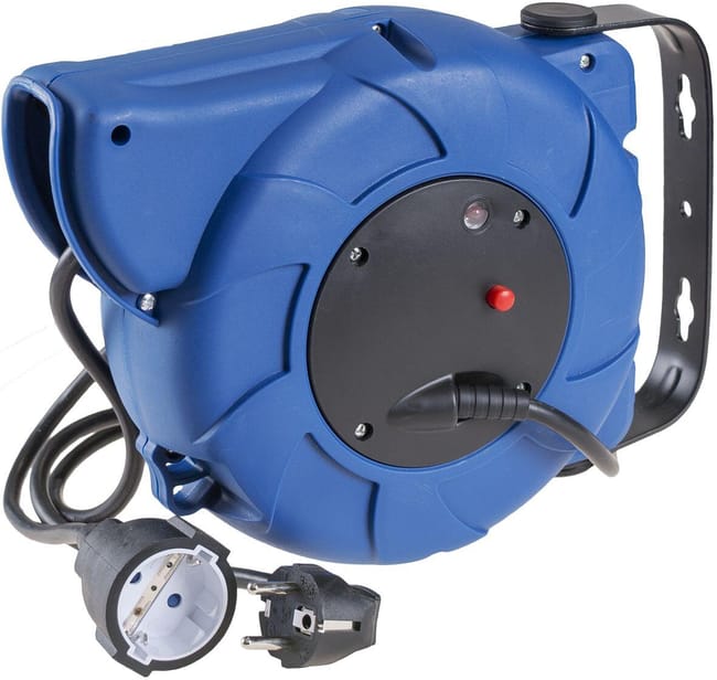 ENROLLACABLE PARED AUTOMATICO 1 TOMA CABLE  3X1.5MM2 16 METROS - 1