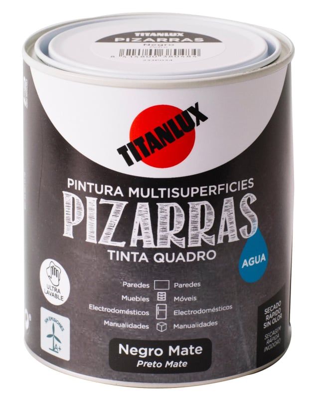 ESMALTE EFECTO PIZARRA MATE 750ML NEGRO