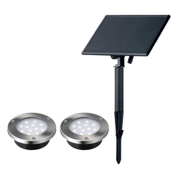 2 FOCOS SOLAR EMPOTRAR 2W 112LM LUZ NEUTRA IP65