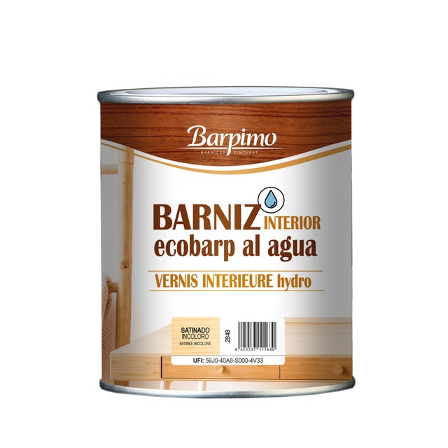 BARNIZ ACRÍLICO SATINADO ECOBARP 750 ML INCOLORO