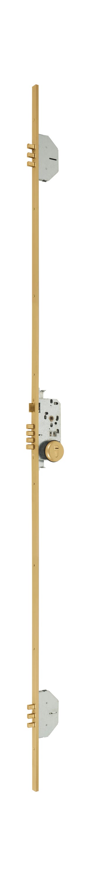 CERRADURA SEGURIDAD EMBUTIR PUERTA MADERA MULTIPUNTOS 702 3 ORO MCM cerradura-seguridad-embutir-puerta-madera-multipuntos-702-3-oro-mcm
