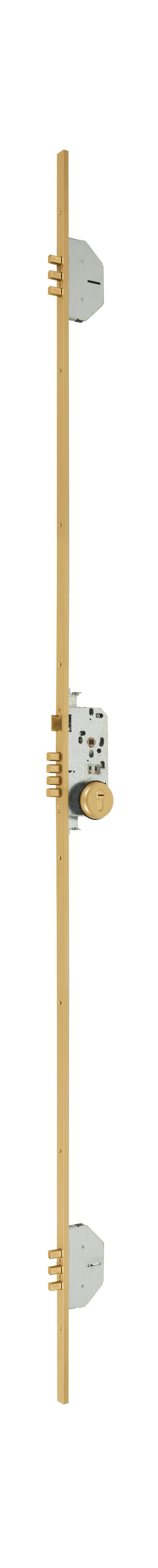 CERRADURA SEGURIDAD EMBUTIR PUERTA MADERA MULTIPUNTOS 702 3 ORO MCM