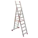 ESCALERA METÁLICA TRANSFORMABLE DE ALUMINIO 10+10 PELDAÑOS - 1