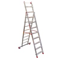 ESCALERA METÁLICA TRANSFORMABLE DE ALUMINIO 10+10 PELDAÑOS - 1