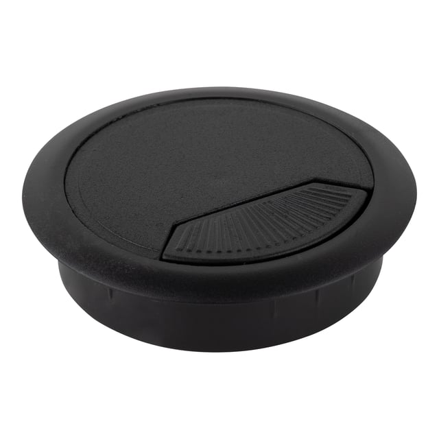 TAPA PASACABLES PARA MESA  60 MM NEGRA. 2 UDS