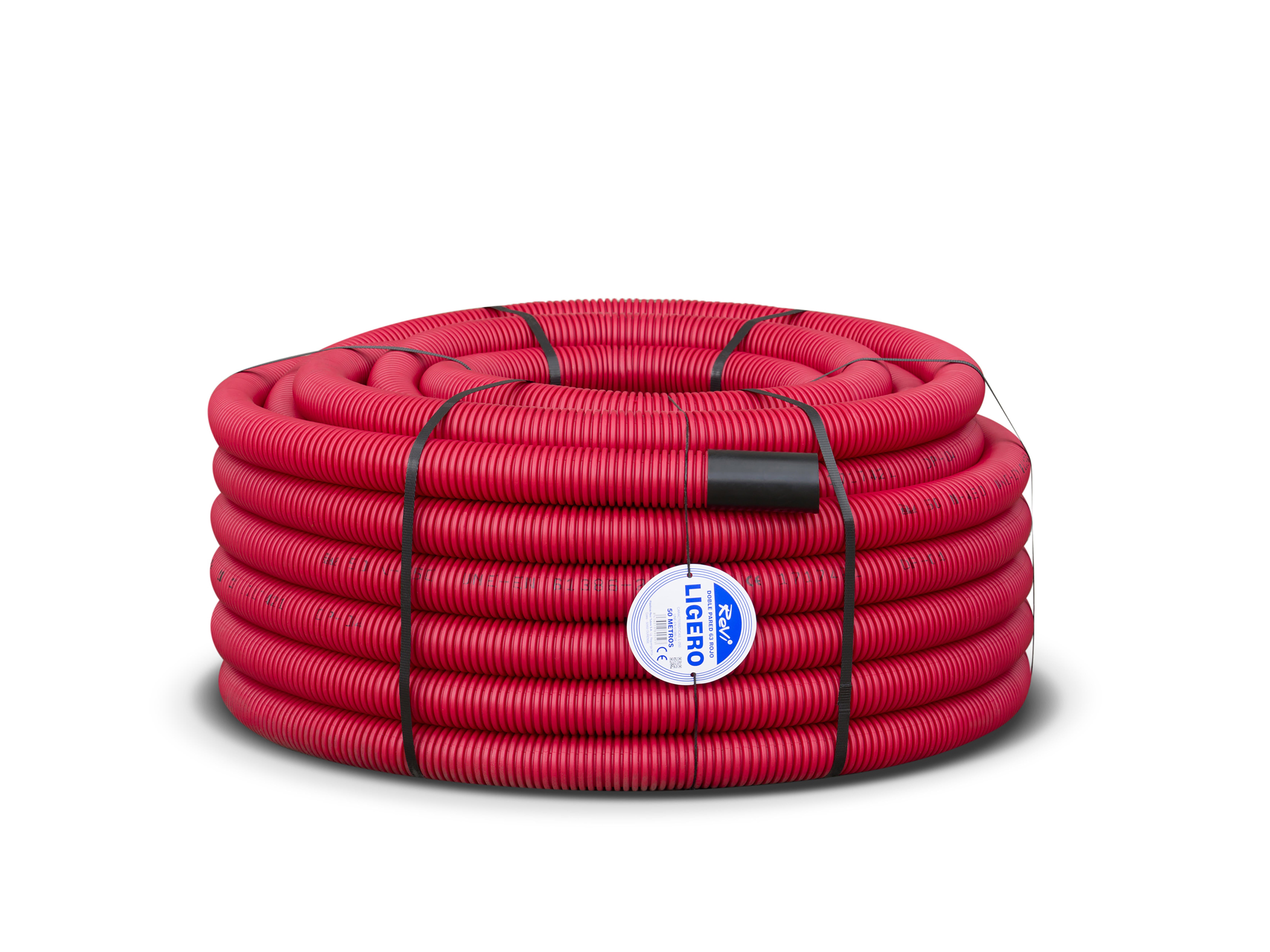 TUBO CORRUGADO DOBLE CAPA LIGERO ROJO 63MM 50M - 3