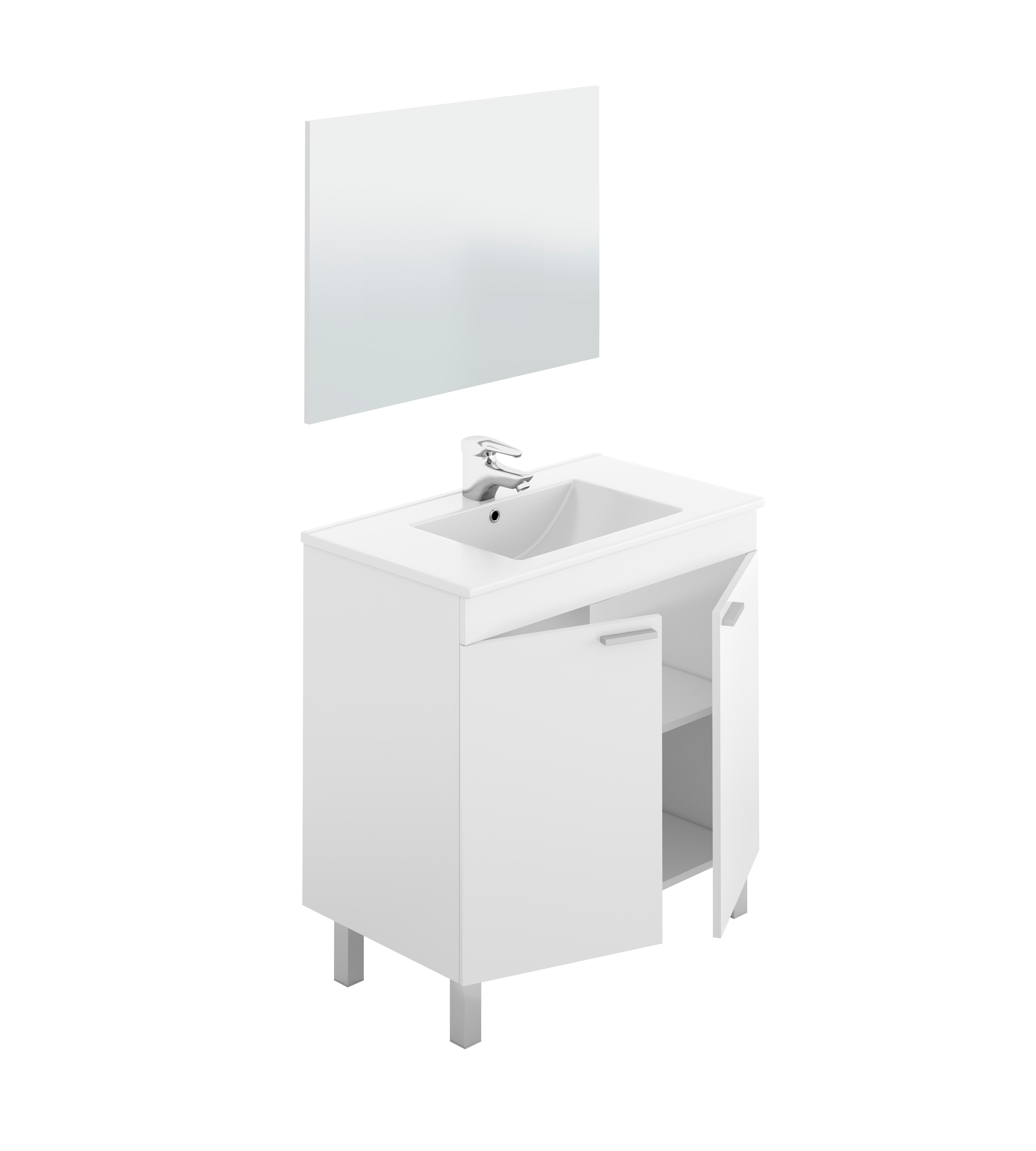 MUEBLE DE BAÑO CON ESPEJO LC1 BLANCO 81X46CM - 4