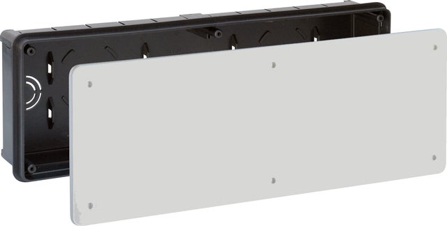 CAJA DE REGISTRO ELÉCTRICO 430X147X65MM PARA EMPOTRAR DE INTERIOR CON TAPA DE GARRA MÉTALICA