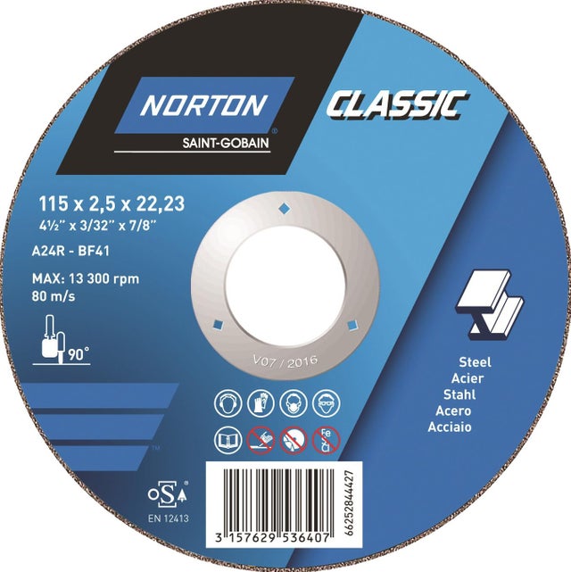 DISCO CORTE METAL 115 MM NORTON