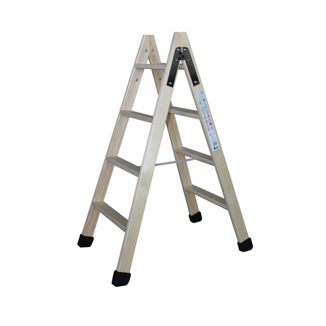 ESCALERA DE MADERA 4 + 4 PELDAÑOS