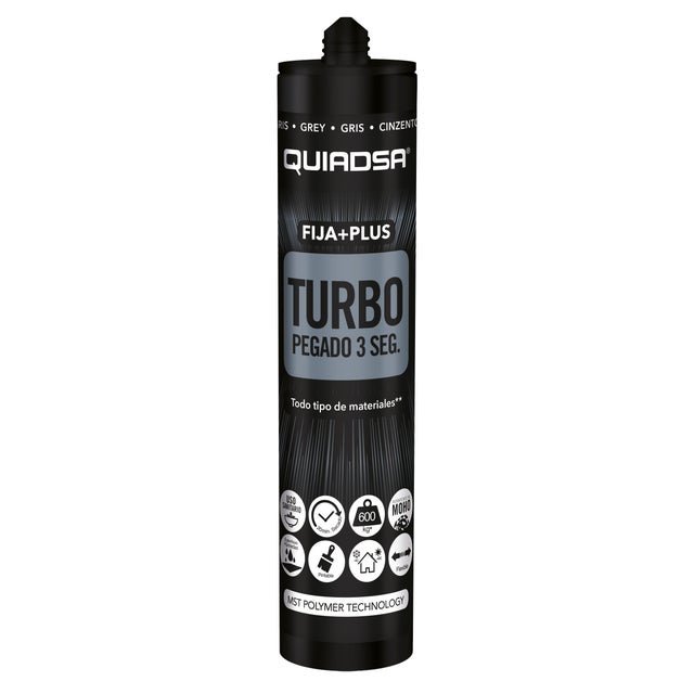 ADHESIVO SELLADOR TURBO QUIADSA  290ML GRIS