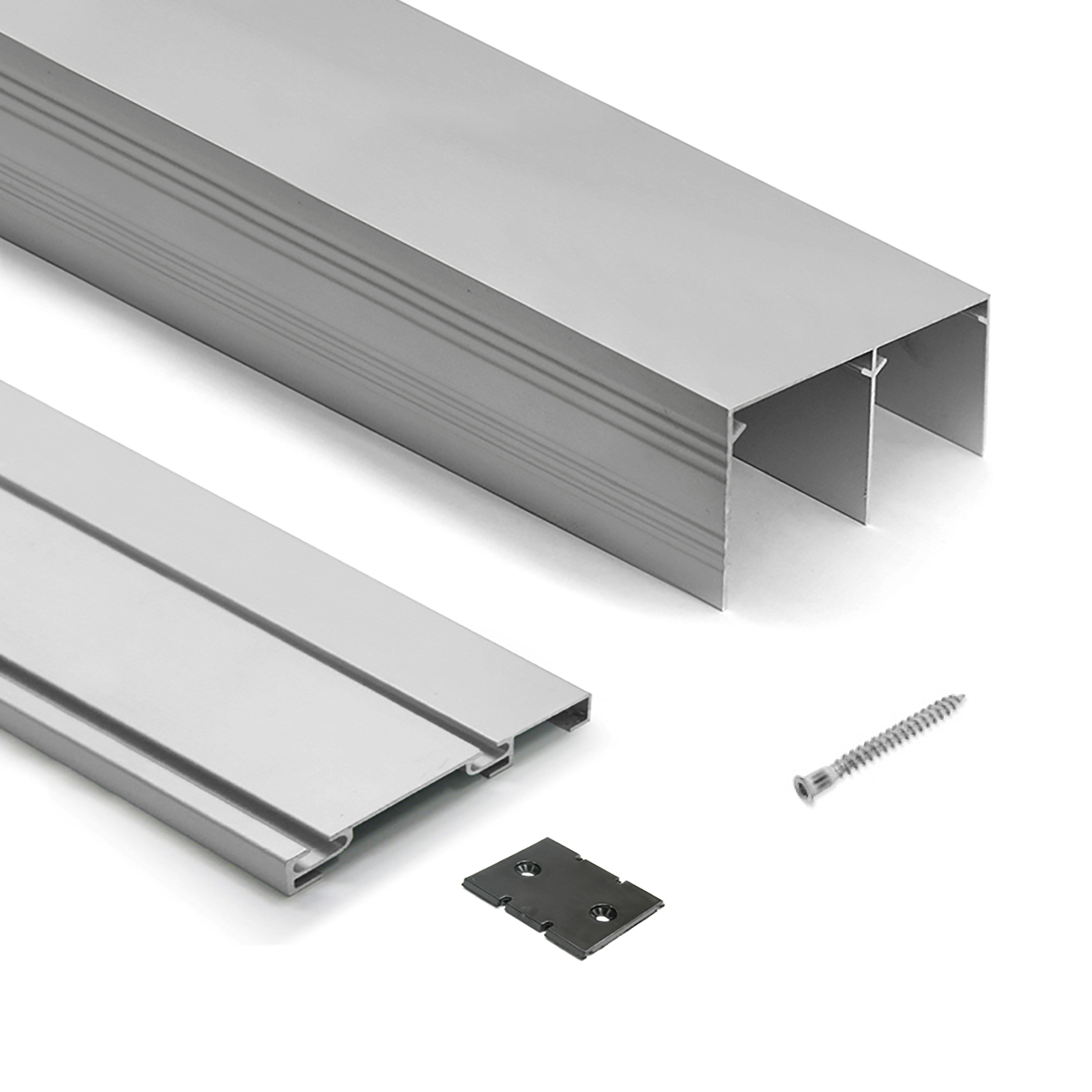 KIT GUIA SUPERIOR E INFERIOR PLATA MATE FRENO 200 CM - 2