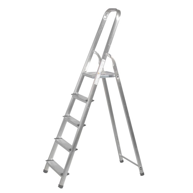 ESCALERA DOMÉSTICA ALUMINIO-ACERO 5 PELDAÑOS