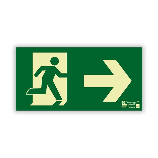 SEÑAL FOTOLUMINISCENTE SALIDA EMERGENCIA DERECHA 1UD - 1