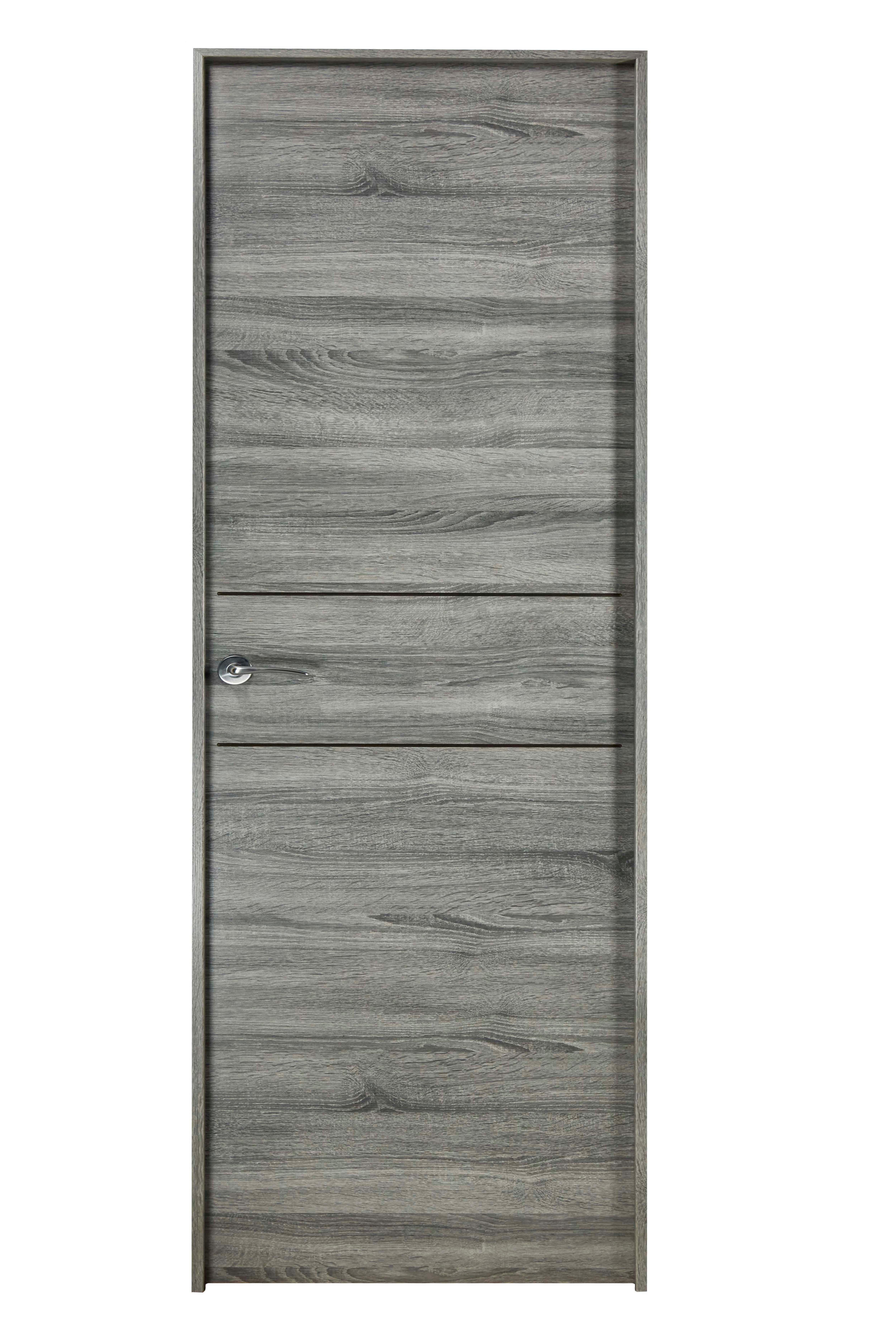 PUERTA ABATIBLE EN BLOCK MELAMINA GRIS T 62,5CM CIEGA IZQUIERDA - 2