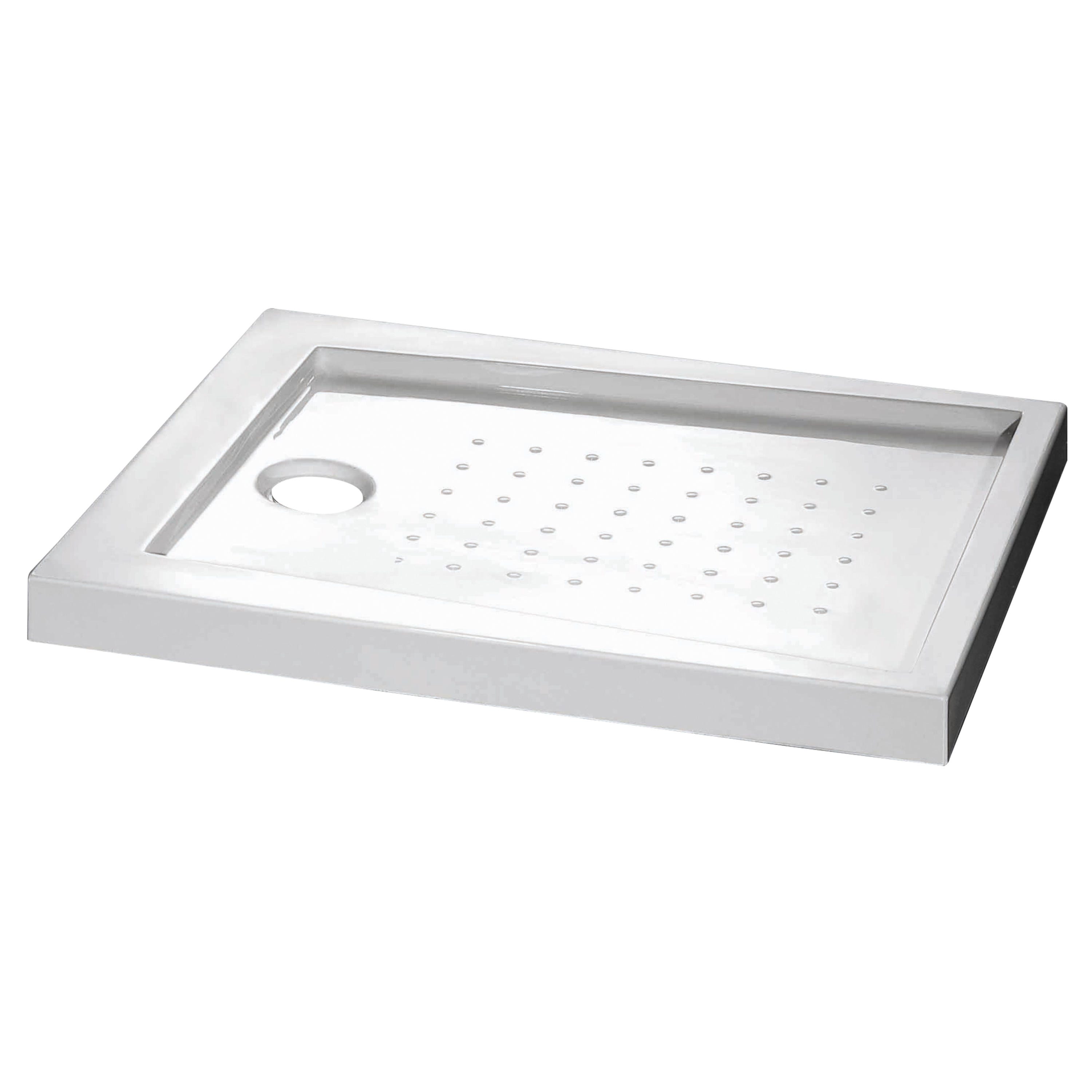 Plato De Ducha Acrílico Stabilsound 80x100x12 Cm | Antideslizante | Incluye Soporte | Fácil Instalación | Color Blanco