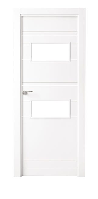 PUERTA INTERIOR EN BLOCK LACADA BLANCA ALMA VIDRIADA 82,5 CM DERECHA - 1
