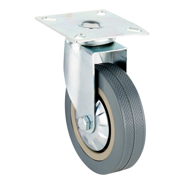 RUEDA GIRATORIA 100MM GOMA. HASTA 60KG. LLANTA METAL