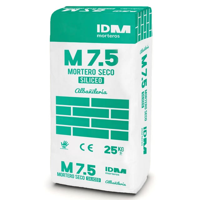 MORTERO SECO GRIS M7,5 SILÍCEO IDM 25 KG