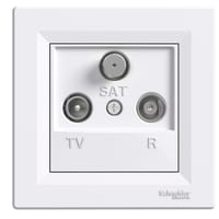 TOMA TV-SAT MEDIA MONOBLOCK SERIE ASFORA BLANCO - 1