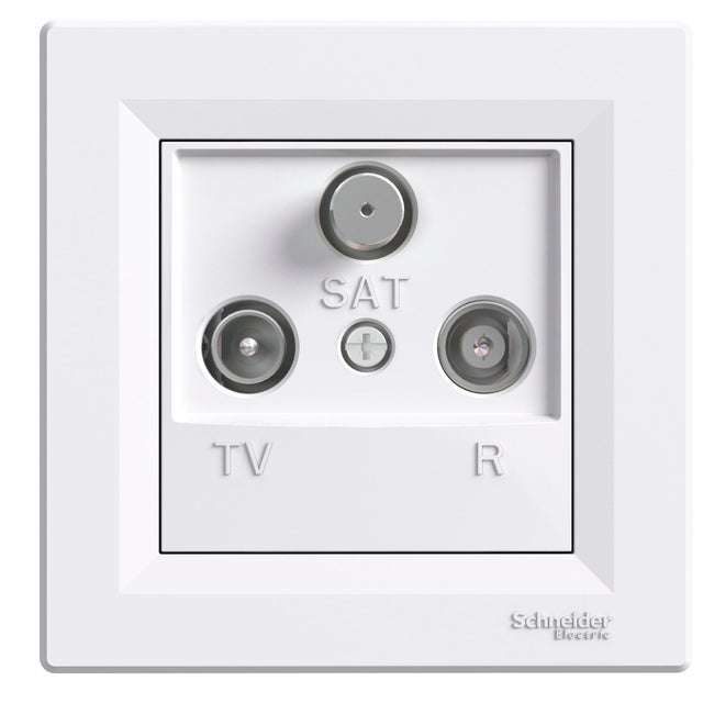 TOMA TV-SAT MEDIA MONOBLOCK SERIE ASFORA BLANCO