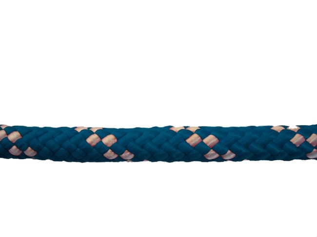 CUERDA POLIESTER TRENZADA CON ALMA 12MM. 1M AZUL CON PINTAS BLANCAS ROMBULL - 1