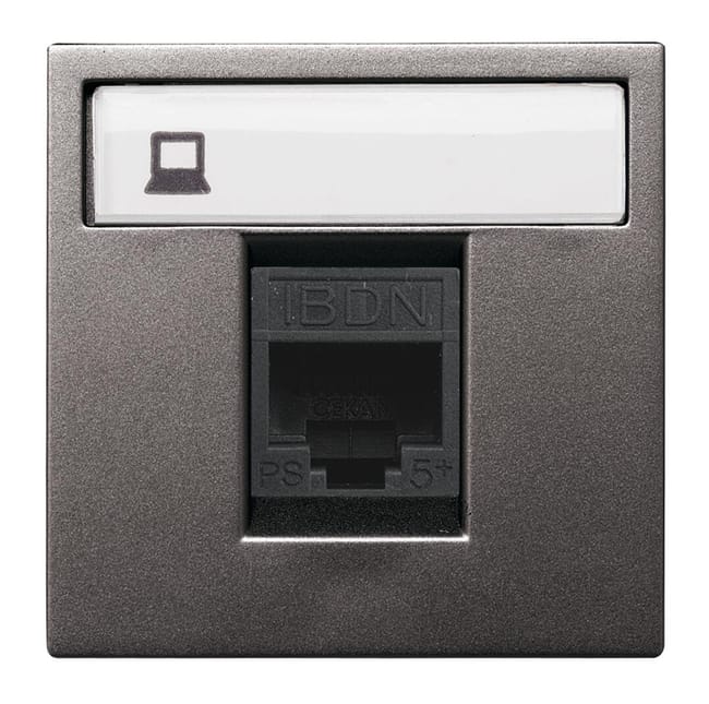 TOMA RED RJ45 CON TAPA SERIE ZENIT ANTRACITA - 1