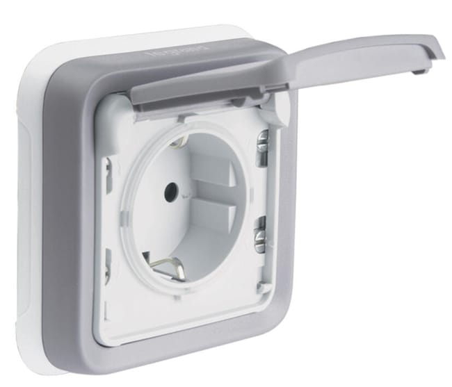 SCHUKO EMPOTRAR SERIE PLEXO GRIS IP55 - 1