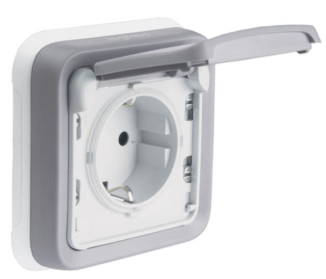 SCHUKO EMPOTRAR SERIE PLEXO GRIS IP55