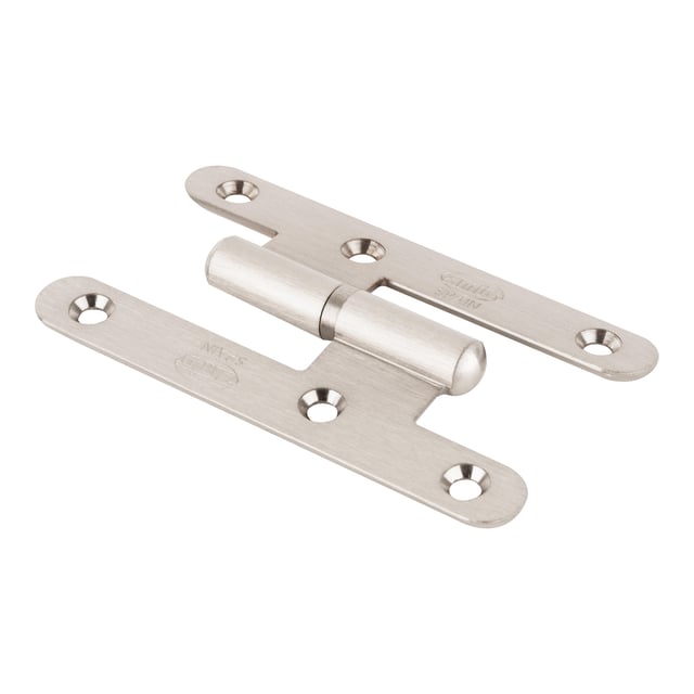 PERNIO BISAGRA DE PUERTA 10 CM  PALA REDONDA IZQUIERDA LATON CROMO