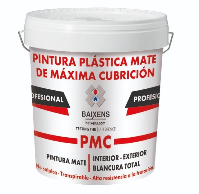 PINTURA PLASTICA BLANCA MATE 15L MAXIMA CUBRICION