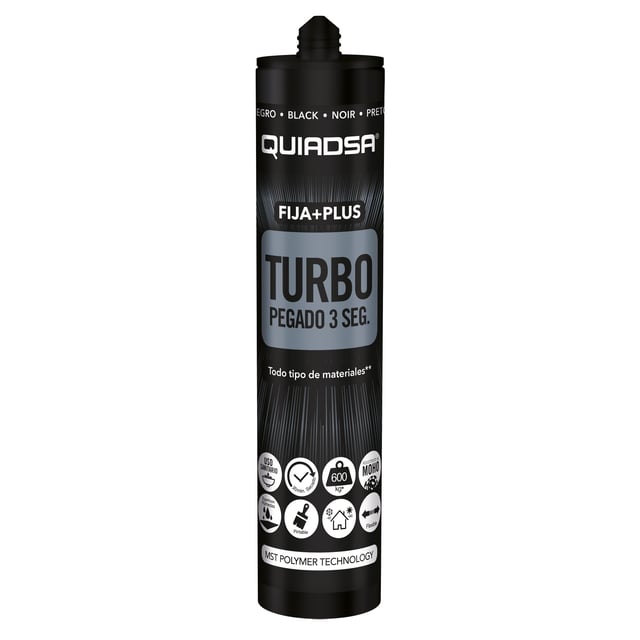 ADHESIVO SELLADOR TURBO QUIADSA 290ML NEGRO