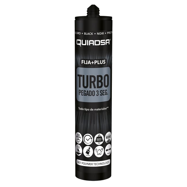 ADHESIVO SELLADOR TURBO QUIADSA 290ML NEGRO - 1