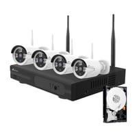KIT GRABADOR CCTV WIFI 4 CANALES + 4 CAMARAS EXTERIOR + 1TB - 1