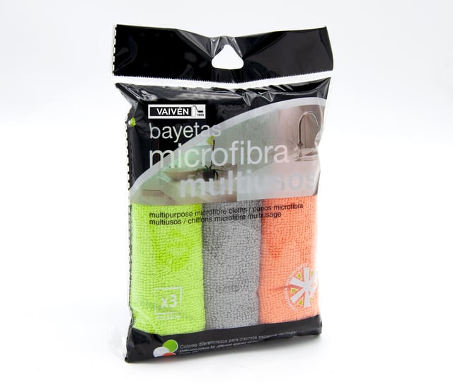 PACK 3 BAYETAS MULTIUSOS MICROFIBRA