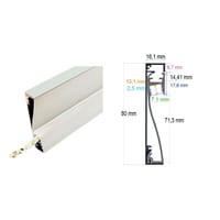 PERFIL TIRA LED DE RODAPIE ALUMINIO 16X80MM 2M - 2