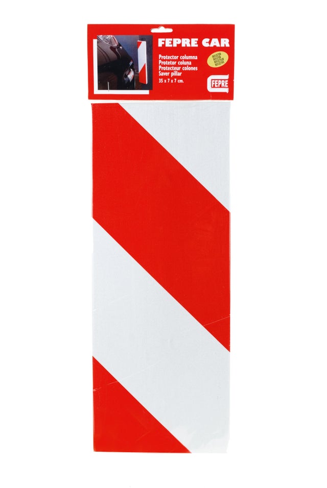 PROTECTOR DE ESPUMA PARA VEHICULOS EN GARAJES ANGULAR ROJO Y BLANCO