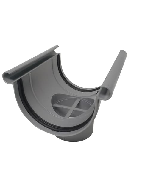 BAJANTE CENTRAL DOBLE VOLUTA GRIS - 1