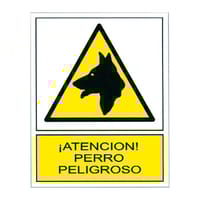 SEÑAL PVC PERRO PELIGROSO 1UD - 1
